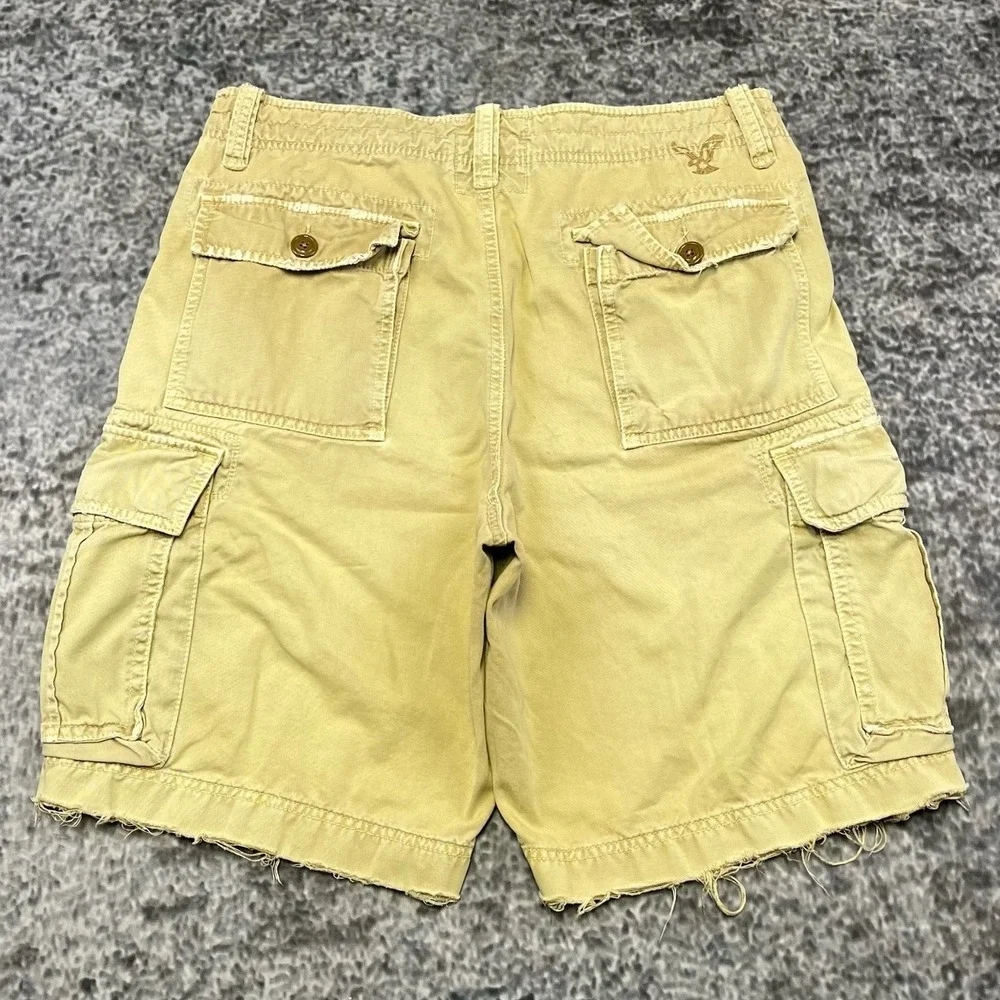 American Eagle Outfitters Cargo Shorts Mens‎ 34 Tan Baggy Preppy Utility Y2K